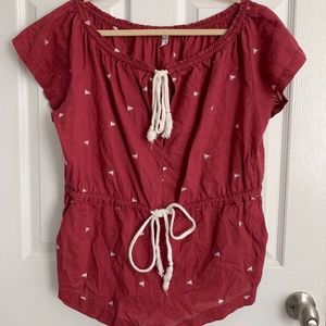 EUC Free People Pattern Red Romper sz Extra Small